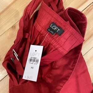 NWT LOFT Red Linen Pants